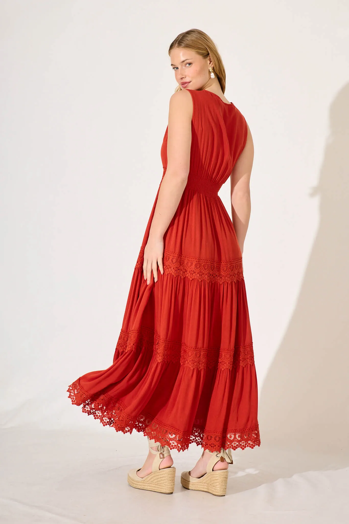 Monae Maxi Dress In Rust sold by St Frock product image thumbnail 4