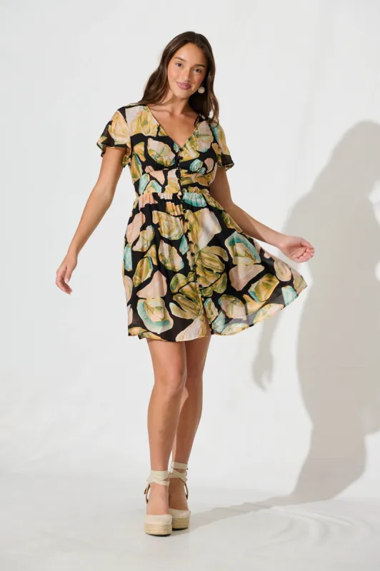 Josette Dress In Black Multi sold by St Frock