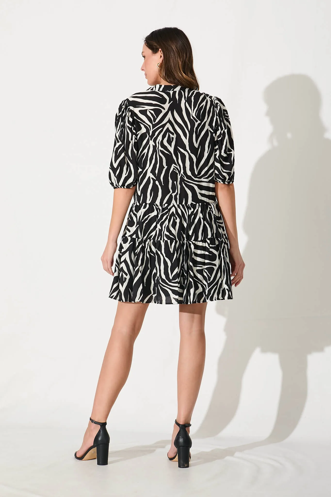 Sada Dress In Black And Cream Print sold by St Frock product image thumbnail 4