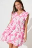 Anya Smock Dress In Pink With White Floral Print sold by St Frock