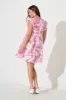 Anya Smock Dress In Pink With White Floral Print sold by St Frock