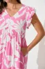 Anya Smock Dress In Pink With White Floral Print sold by St Frock