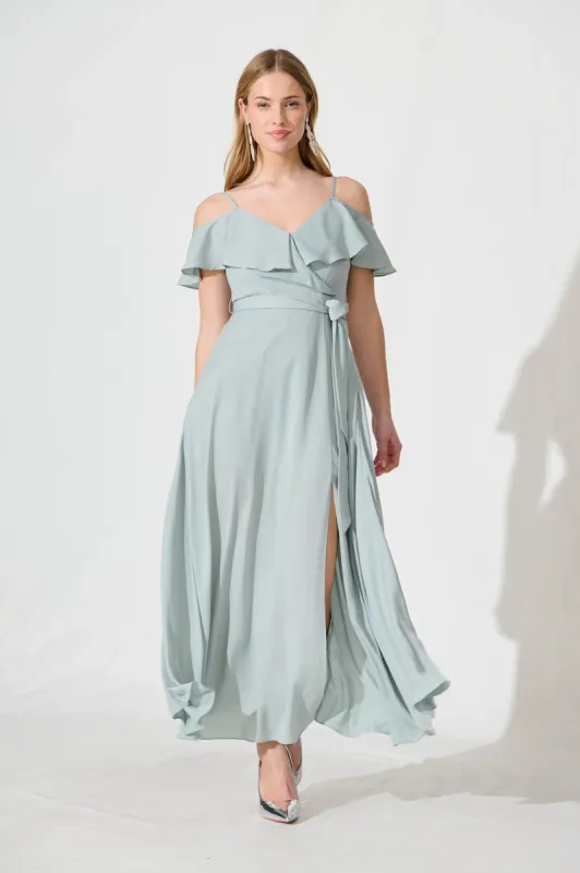 Marit Maxi Dress In Sage Green sold by St Frock