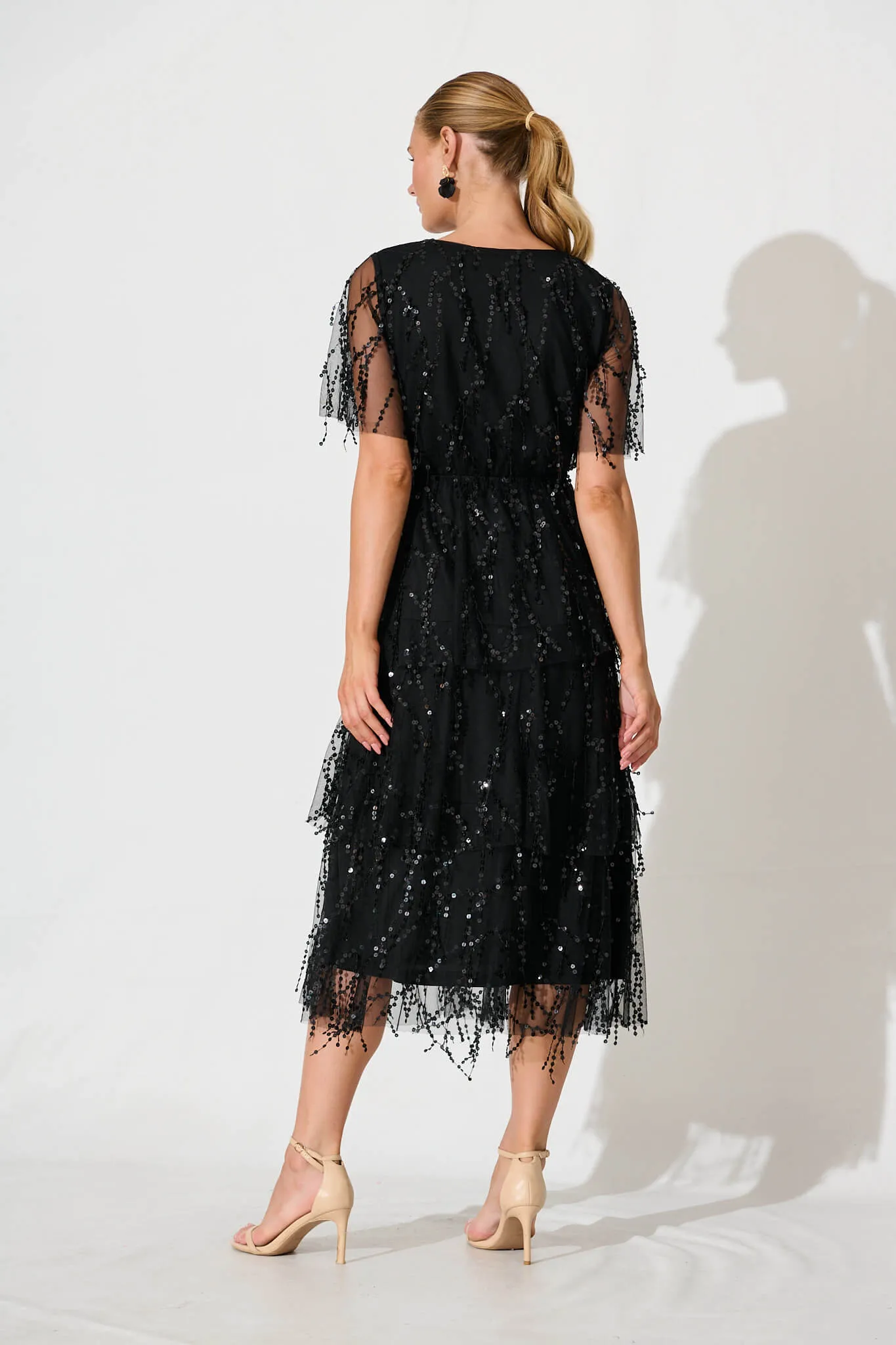 Catalina Midi Dress In Black Sequin sold by St Frock product image thumbnail 4