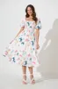 Mariam Midi Dress In White Print sold by St Frock