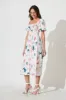 Mariam Midi Dress In White Print sold by St Frock