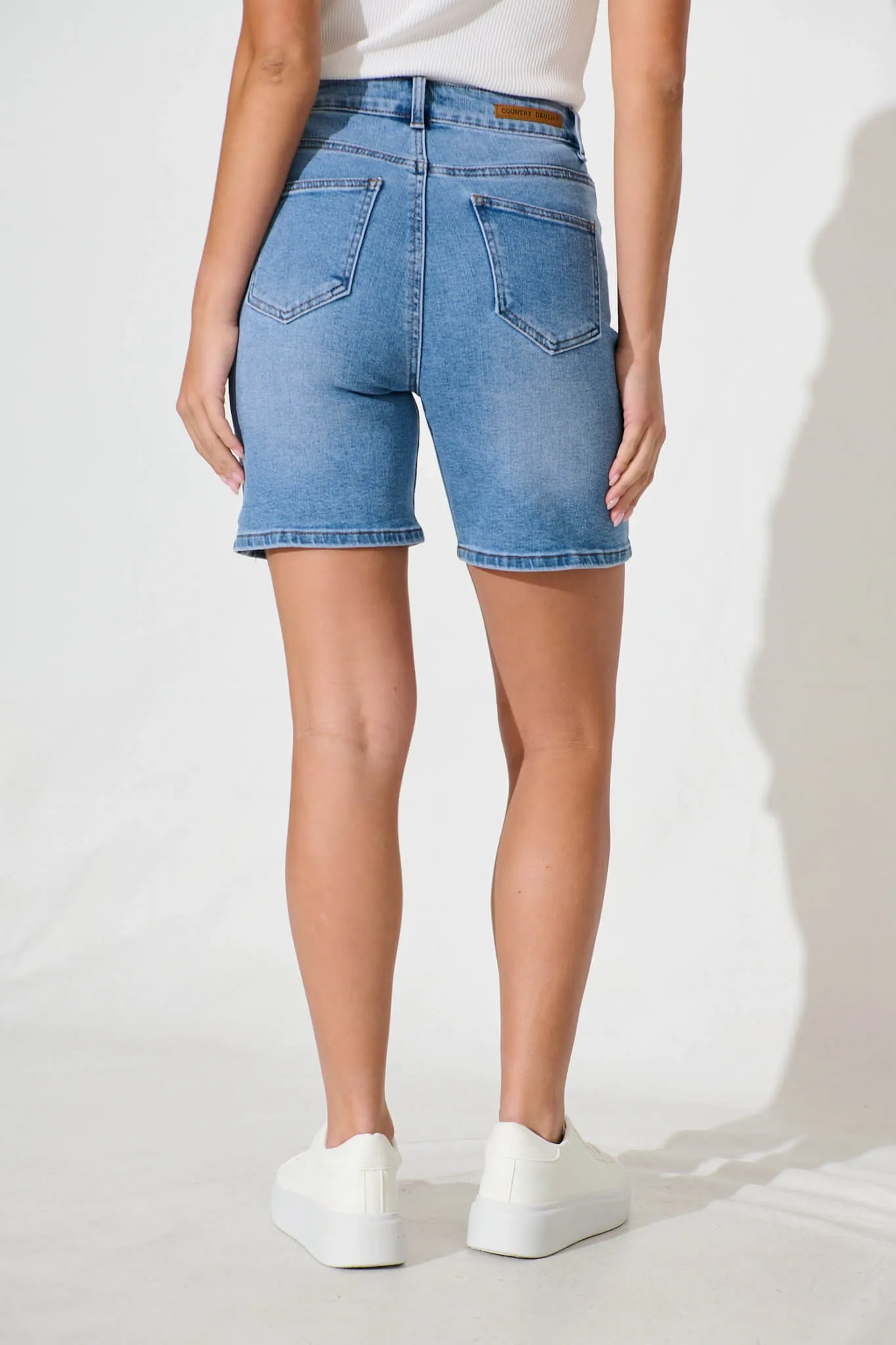 Alden Denim Short in Mid Blue sold by St Frock product image thumbnail 3