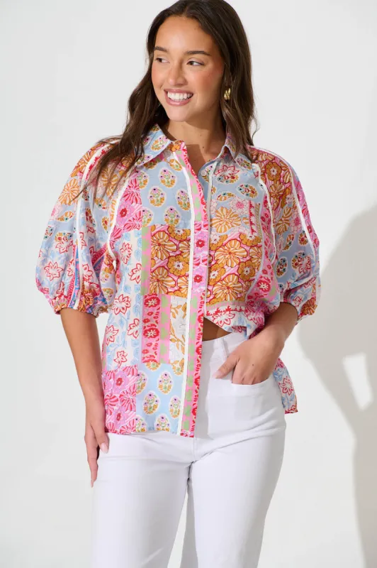 Sedgewick Shirt In Patchwork Multi sold by St Frock