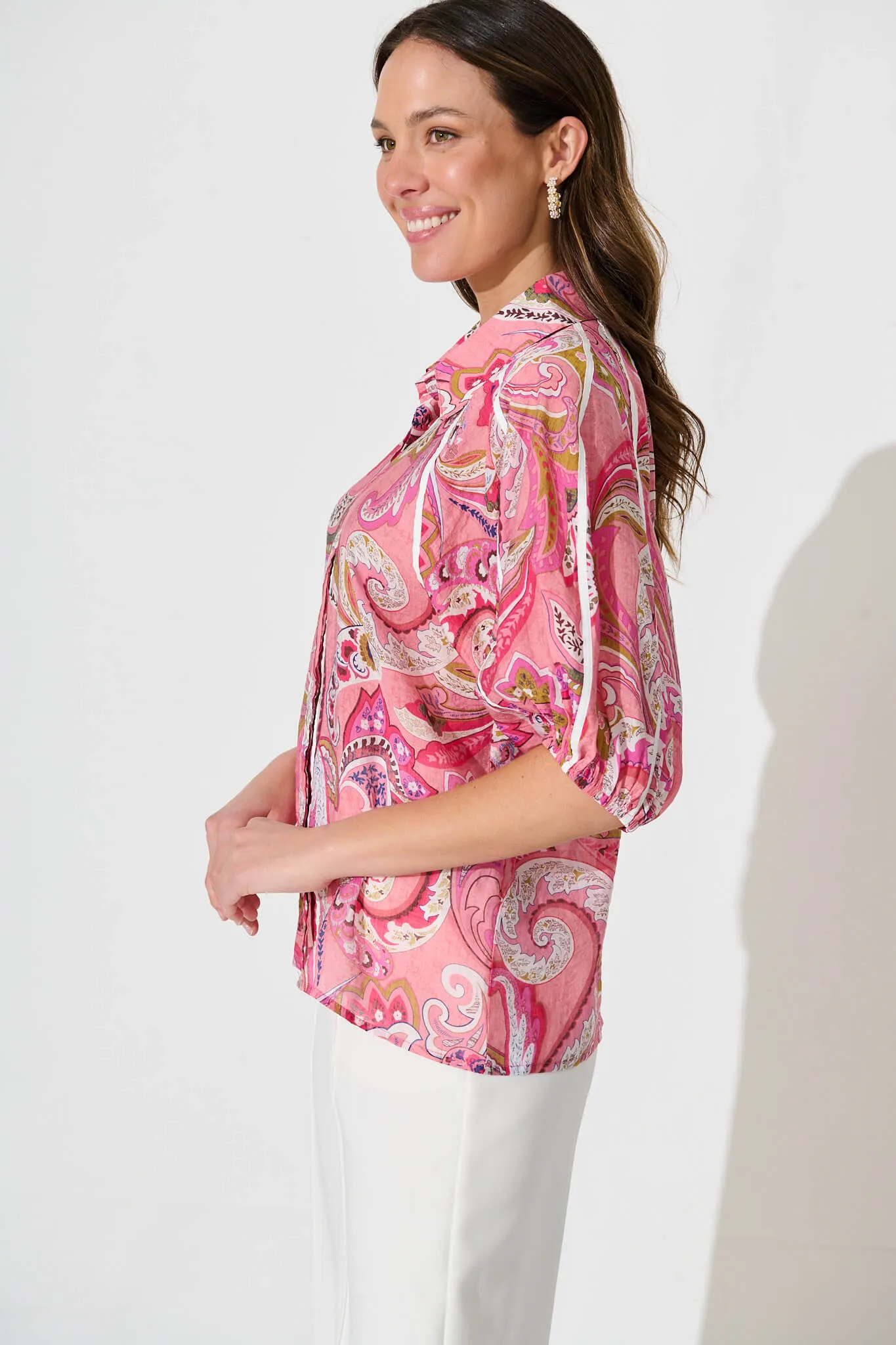 Sedgewick Shirt In Pink Paisley sold by St Frock product image thumbnail 2