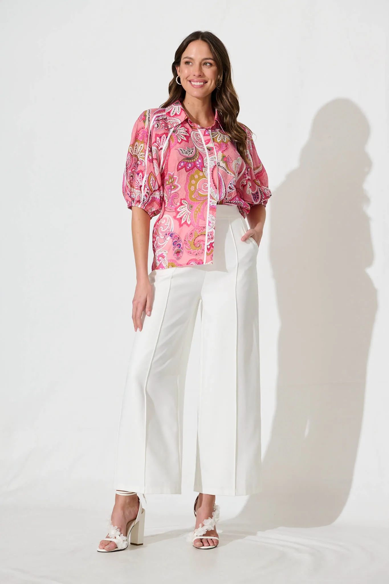 Sedgewick Shirt In Pink Paisley sold by St Frock product image thumbnail 4