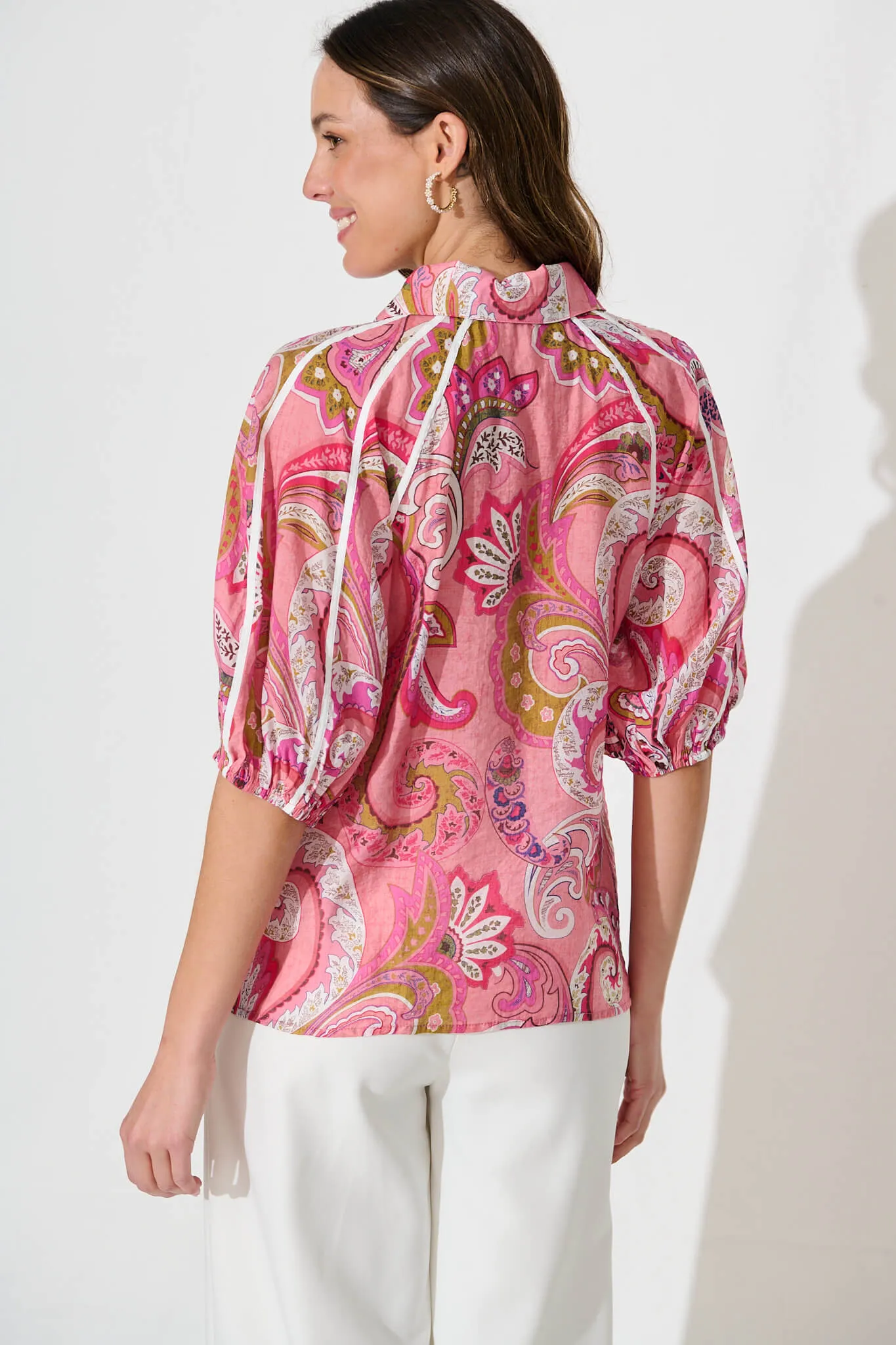 Sedgewick Shirt In Pink Paisley sold by St Frock product image thumbnail 3