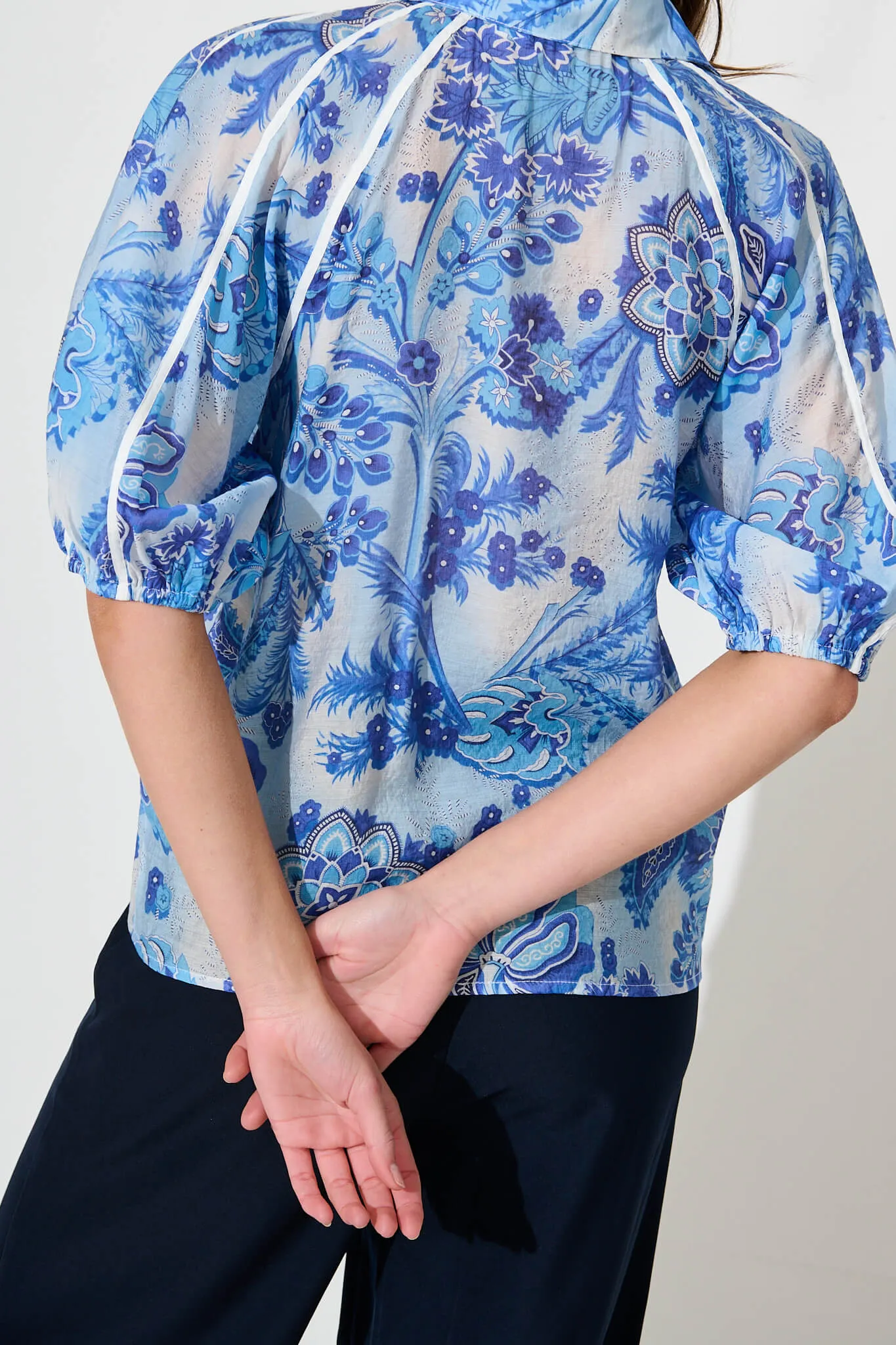Sedgewick Shirt In Blue Paisley sold by St Frock product image thumbnail 5