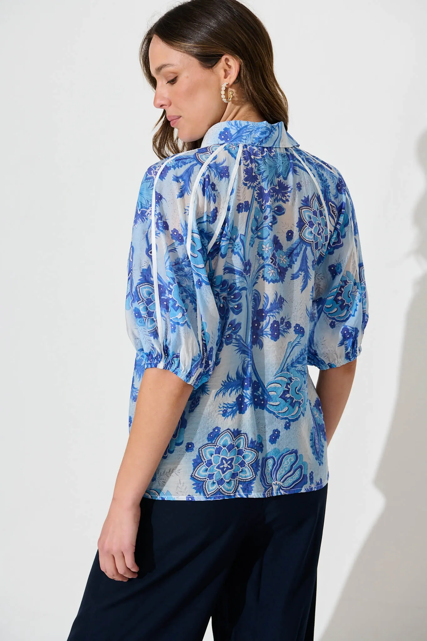 Sedgewick Shirt In Blue Paisley sold by St Frock product image thumbnail 3