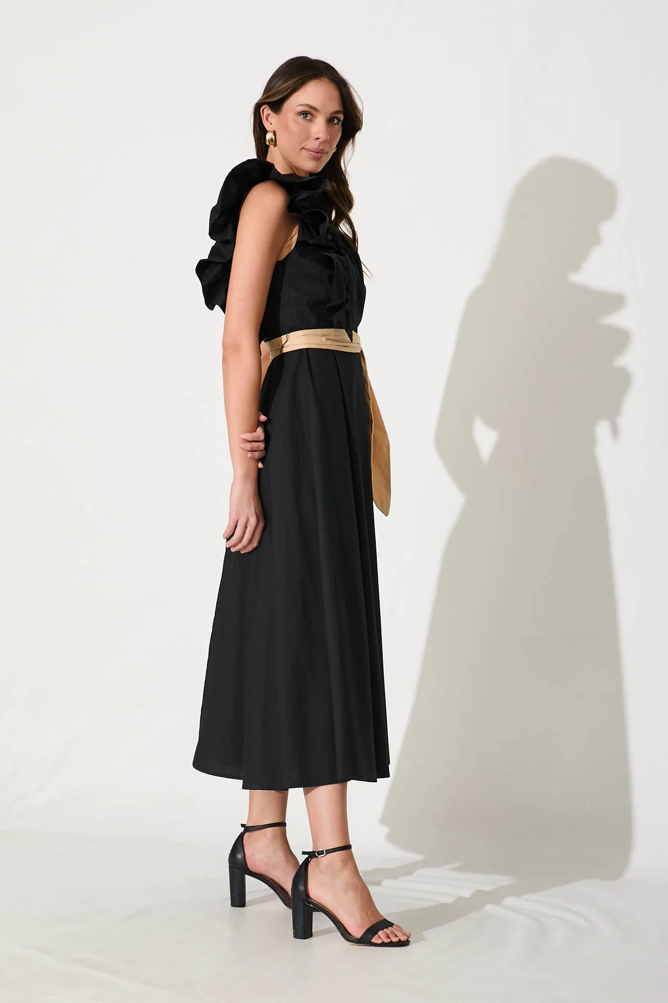 Irisa Maxi Dress in Black Cotton sold by St Frock product image thumbnail 3