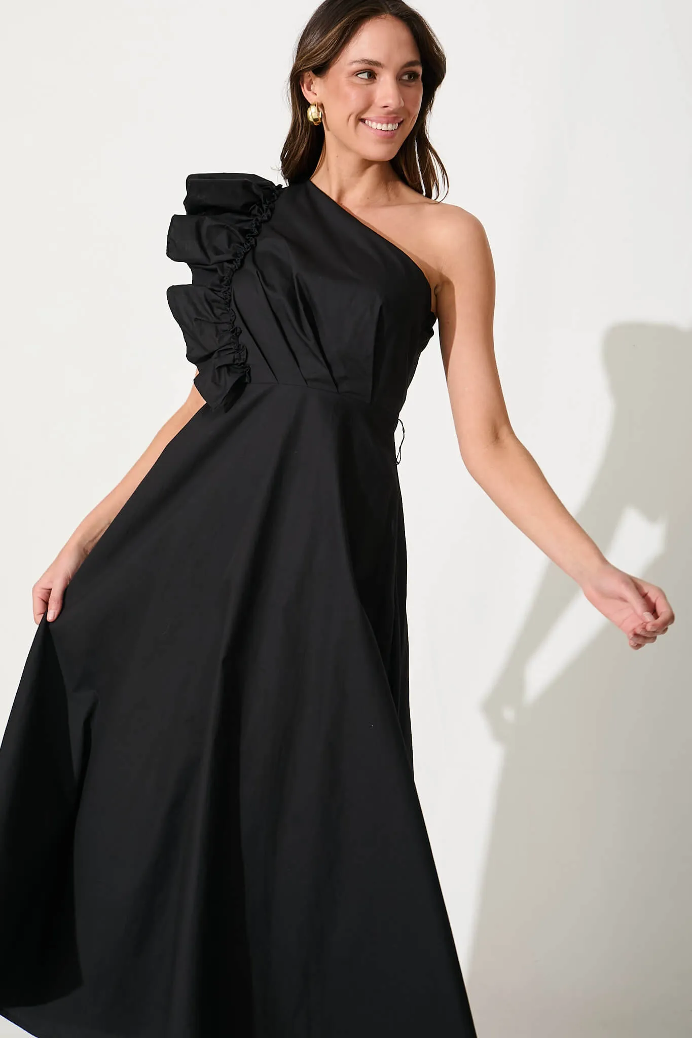 Irisa Maxi Dress in Black Cotton sold by St Frock product image thumbnail 2
