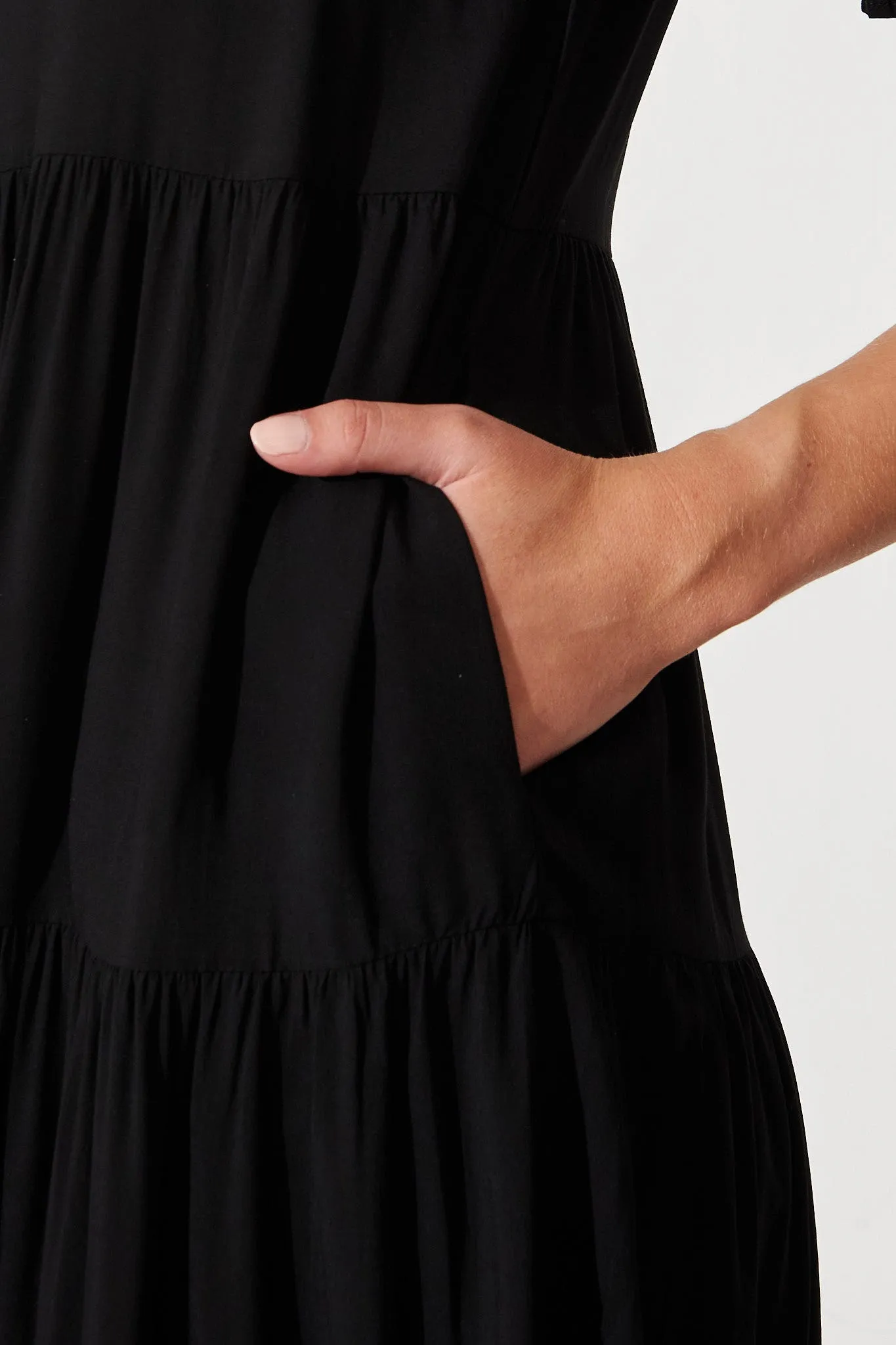 Nevi Midi Smock Dress In Black sold by St Frock product image thumbnail 5