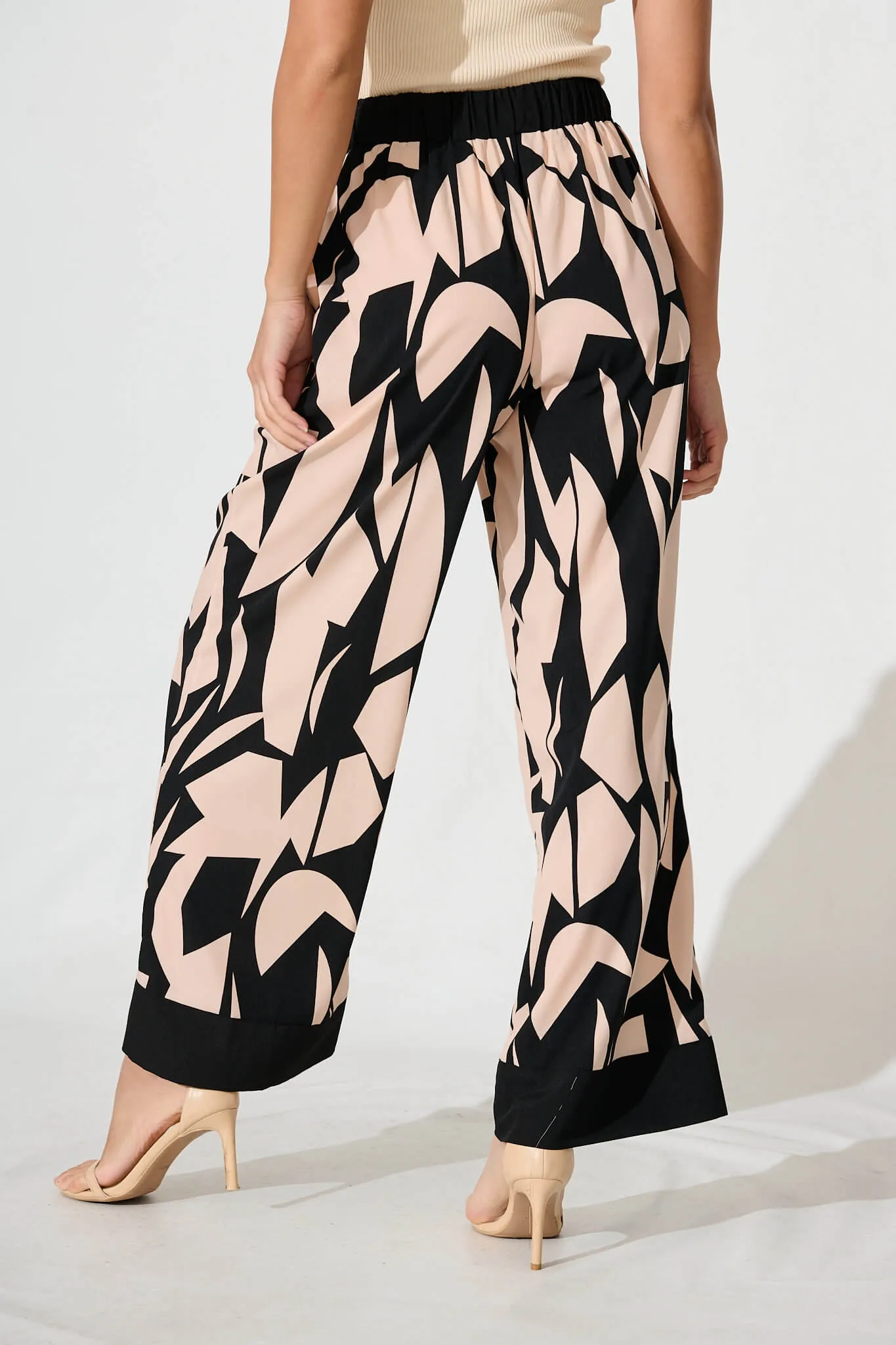 Howland Pant In Beige With Black Geometric Print sold by St Frock product image thumbnail 3