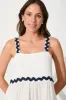 Hara Maxi Sundress In White With Navy Ric Rac Trim Cotton sold by St Frock