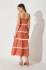 Hara Maxi Sundress In Rust With White Ric Rac Trim Cotton sold by St Frock