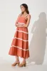 Hara Maxi Sundress In Rust With White Ric Rac Trim Cotton sold by St Frock