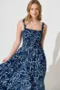 Mora Maxi Sundress In Navy Print Ric Rac Trim sold by St Frock