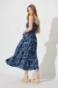 Mora Maxi Sundress In Navy Print Ric Rac Trim sold by St Frock