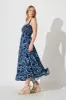 Mora Maxi Sundress In Navy Print Ric Rac Trim sold by St Frock