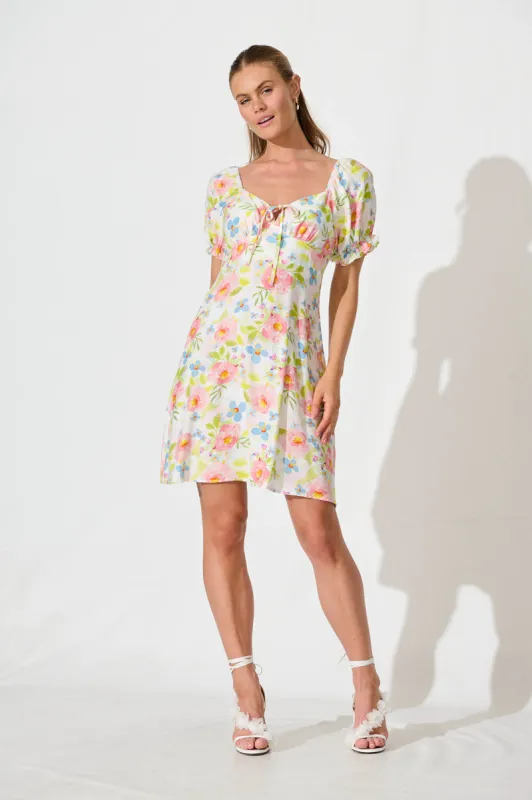 Alda Dress In Bright Floral Print sold by St Frock