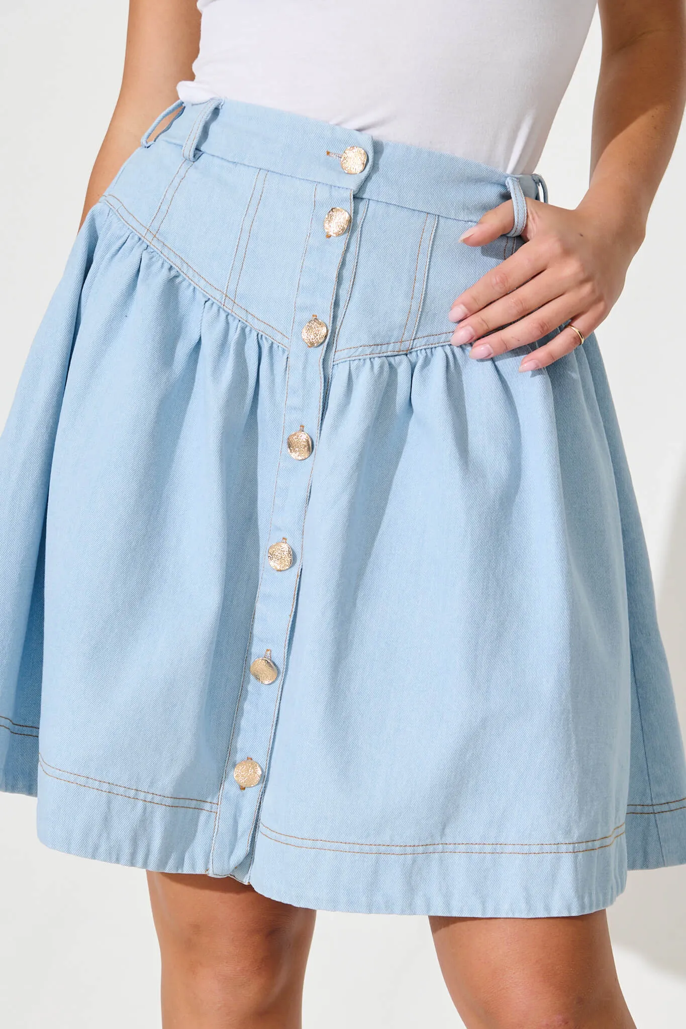 Judi Denim Skirt In Light Blue sold by St Frock product image thumbnail 5