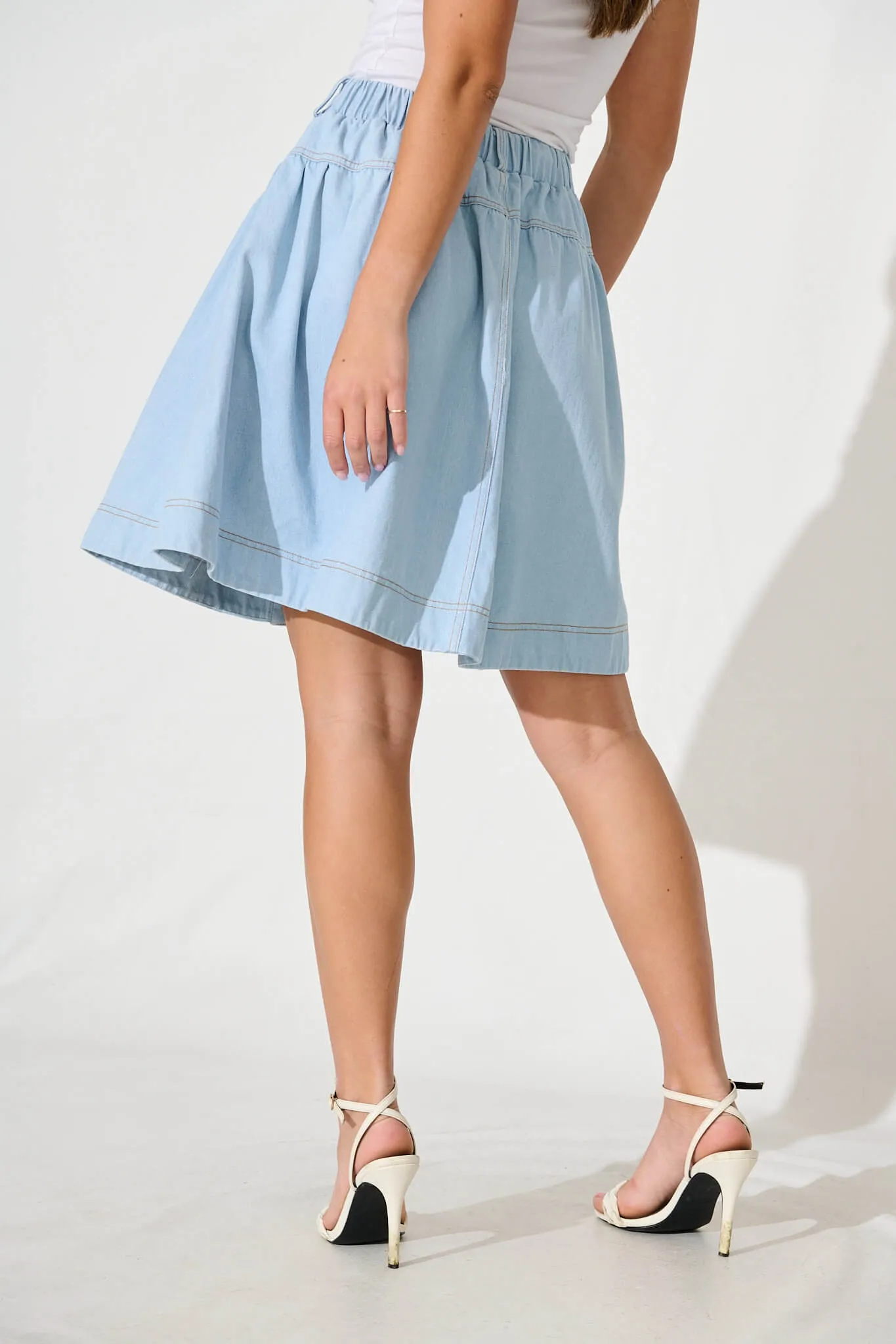 Judi Denim Skirt In Light Blue sold by St Frock product image thumbnail 3