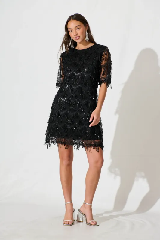 See Me Dress In Black Sequin sold by St Frock