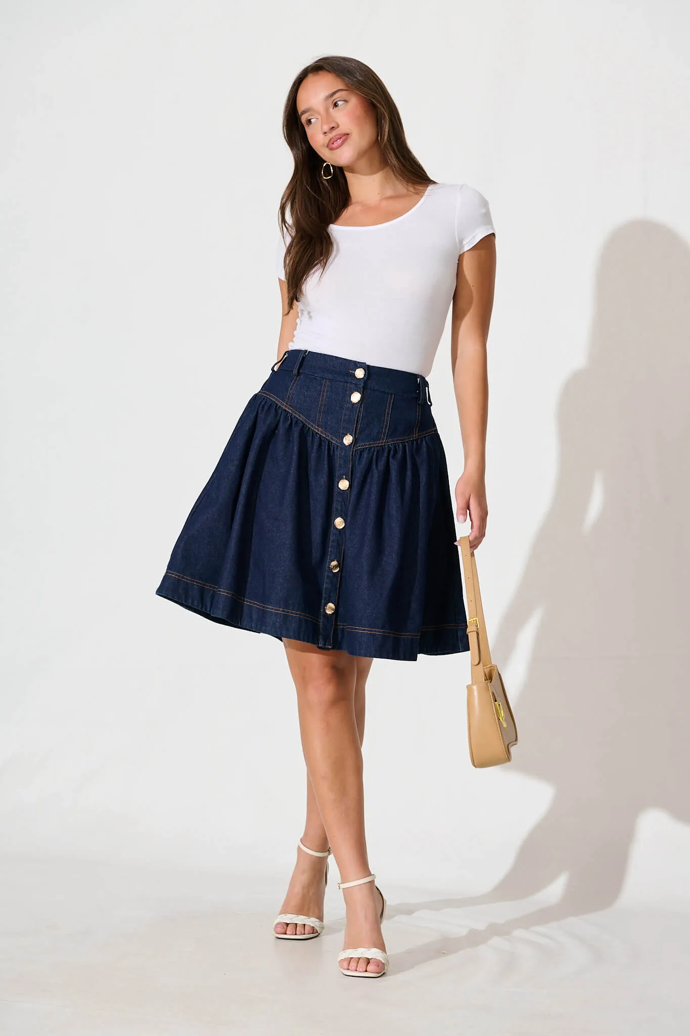 Judi Denim Skirt In Dark Blue sold by St Frock product image thumbnail 4