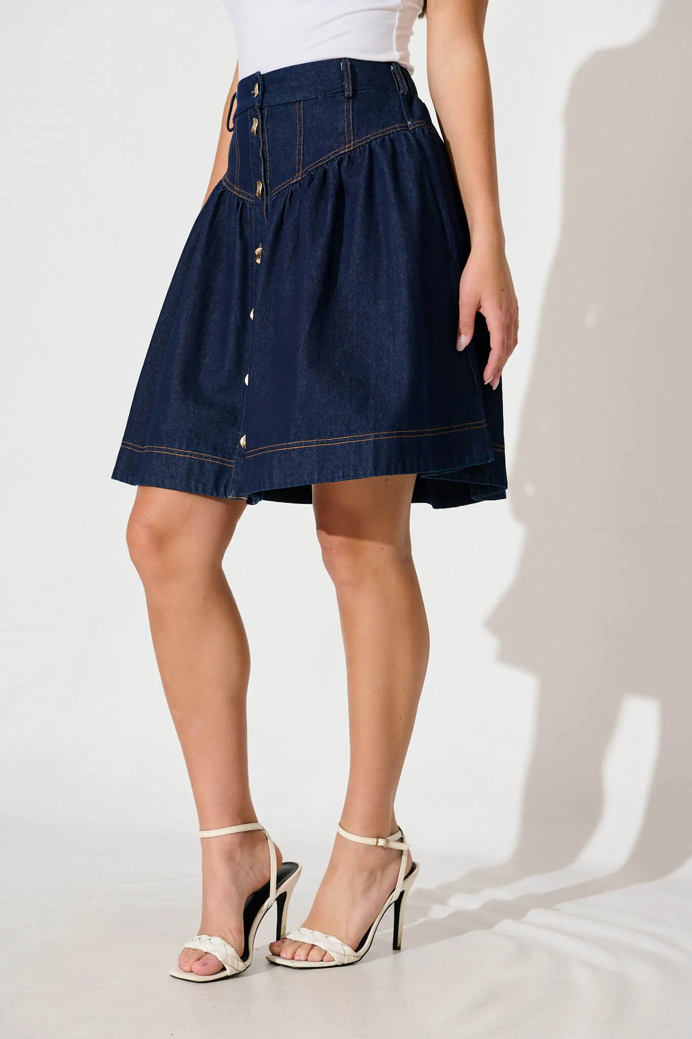 Judi Denim Skirt In Dark Blue sold by St Frock product image thumbnail 2