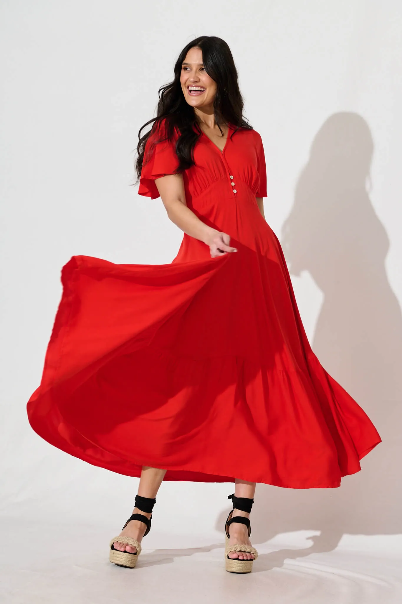 Nevada Maxi Dress in Red sold by St Frock product image thumbnail 5
