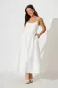 Quinley Maxi Sundress in White Linen Blend sold by St Frock