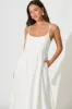 Quinley Maxi Sundress in White Linen Blend sold by St Frock