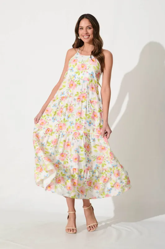 Evianna Maxi Sundress In Bright Floral Print sold by St Frock
