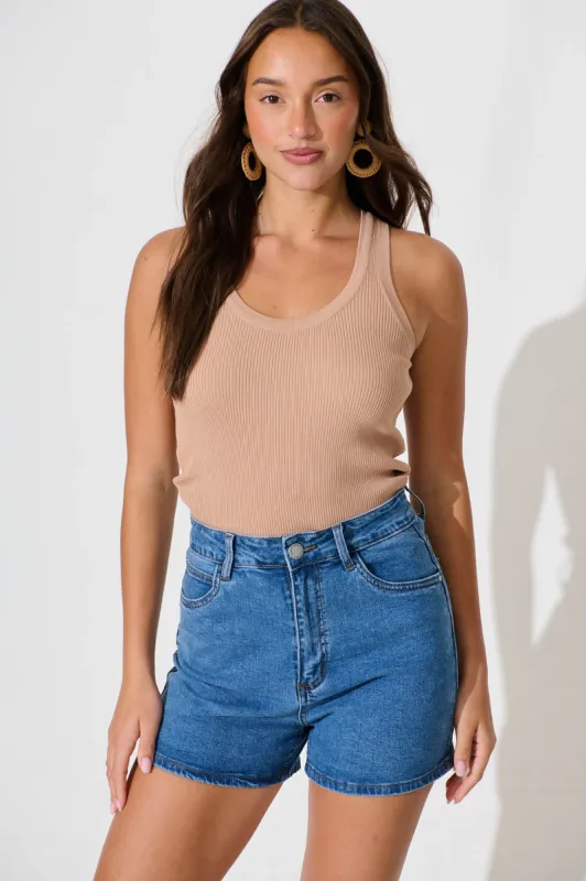 Hadleigh Short in Mid Blue Denim sold by St Frock