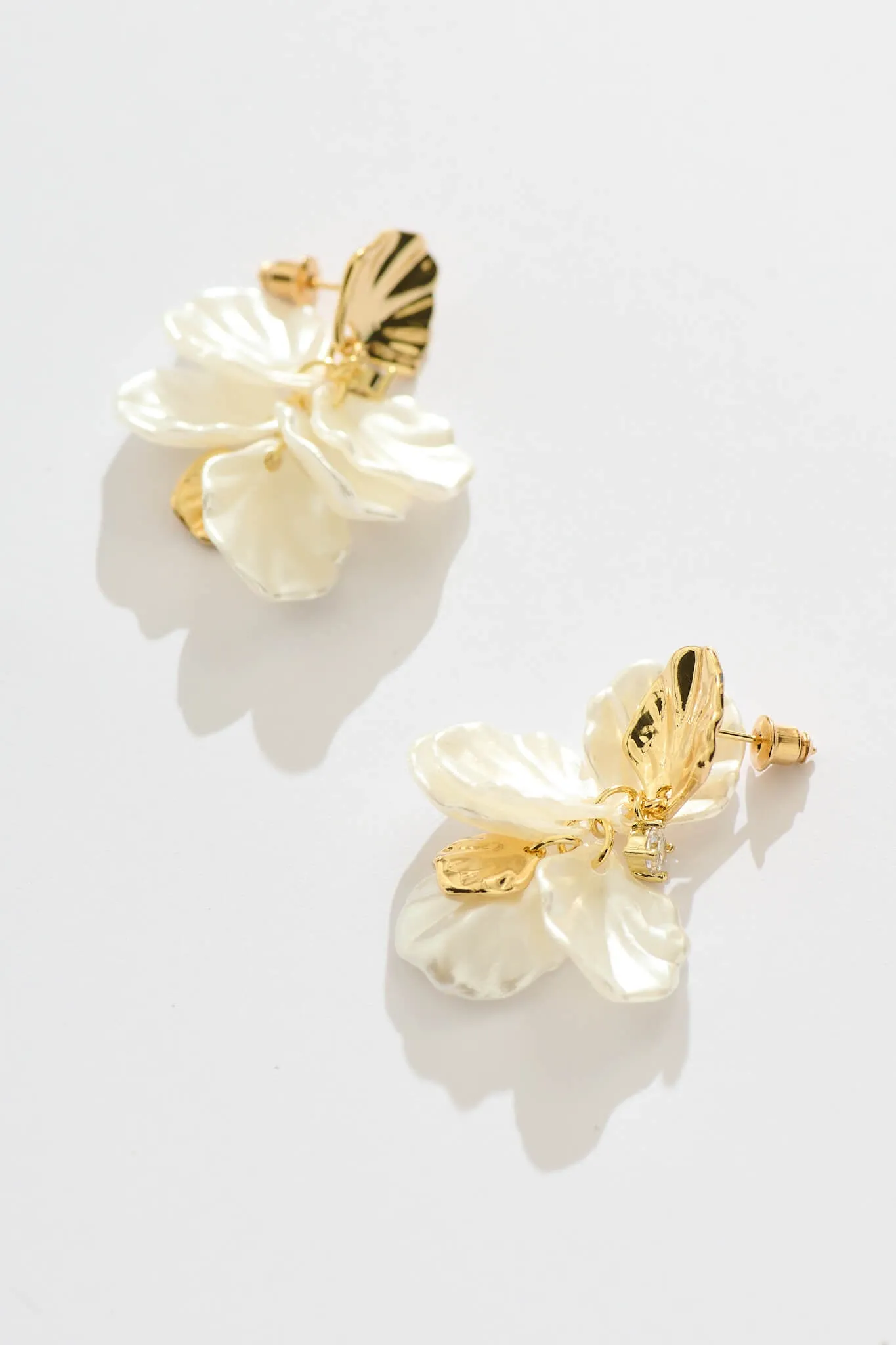 Galina Drop Earrings in Gold with Pearl sold by St Frock product image thumbnail 5