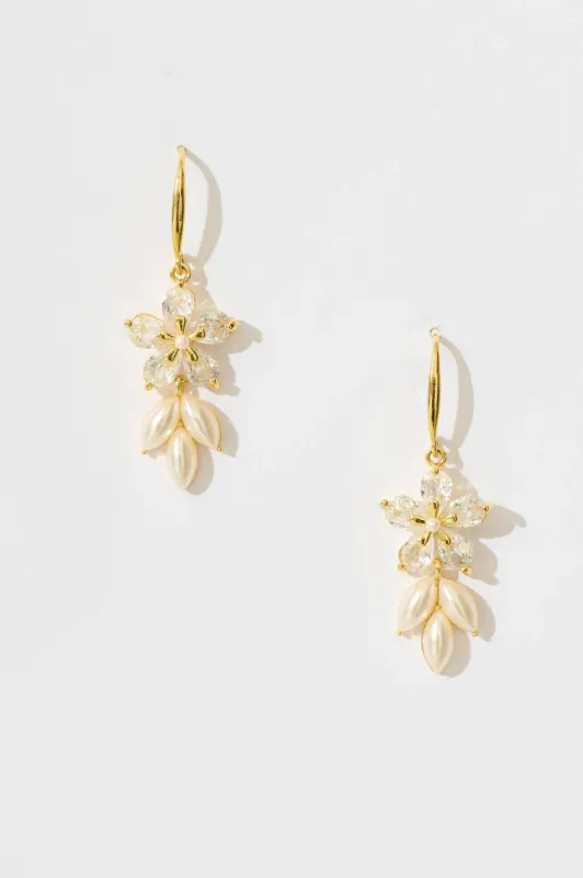 Emberly Drop Earrings in Gold sold by St Frock