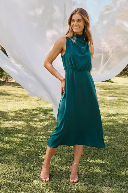 Evie Maxi Dress In Emerald sold by St Frock