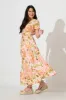 Lyra Maxi Dress in Blush with Multi Print sold by St Frock