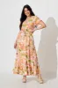 Lyra Maxi Dress in Blush with Multi Print sold by St Frock