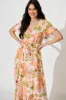 Lyra Maxi Dress in Blush with Multi Print sold by St Frock