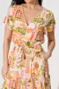 Lyra Maxi Dress in Blush with Multi Print sold by St Frock