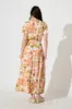 Lyra Maxi Dress in Blush with Multi Print sold by St Frock