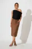 Edalene Midi Skirt in Chocolate Cotton Blend sold by St Frock
