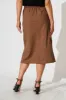 Edalene Midi Skirt in Chocolate Cotton Blend sold by St Frock