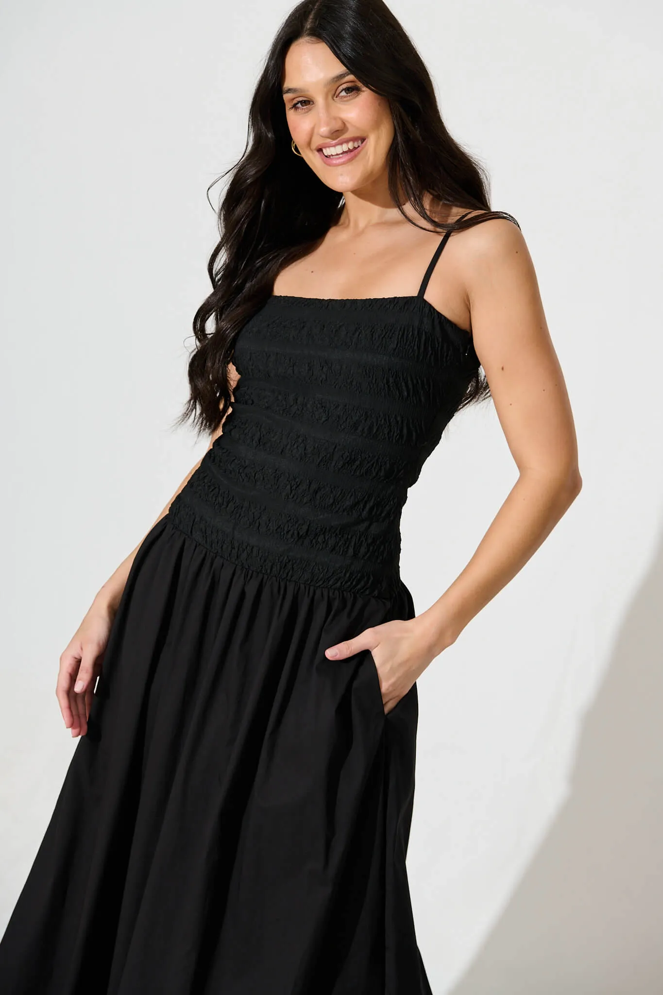Mayotte Maxi Dress in Black sold by St Frock product image thumbnail 2