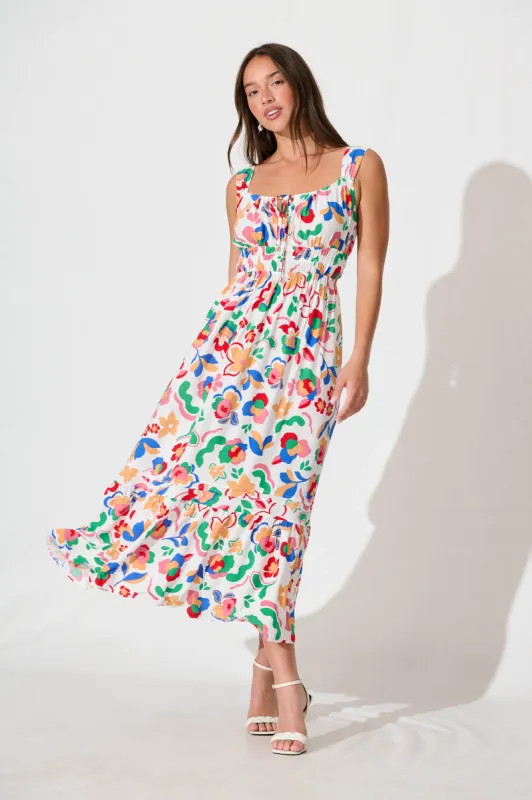 Beautiful Midi Dress in Multi Floral sold by St Frock